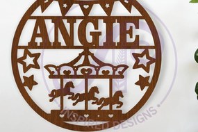 Σετ των 3 Intra απο ξύλο plywood 3mm-4mm πάχος Όνομα καρουζέλ Σήμα κοπής με λέιζερ Δίασταση 10x10 cm INTRAFABR-119506343