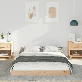 vidaXL Σκελετός Κρεβατιού Καφέ 140 x 190 cm Μασίφ ξύλο πεύκου