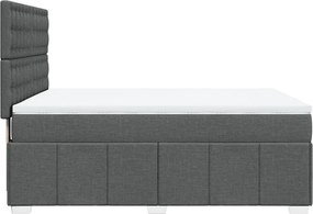 vidaXL Κρεβάτι Boxspring με Στρώμα Σκούρο Γκρι 140x190 εκ. Υφασμάτινο