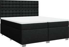 vidaXL Κρεβάτι Boxspring με Στρώμα Μαύρο 200x200 εκ. Υφασμάτινο
