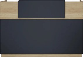 Γραφείο reception Lotus pakoworld σε χρώμα φυσικό - ανθρακί 140x70x110εκ
