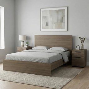 Κρεβάτι Troy Megapap χρώμα καρυδί 150x200εκ.