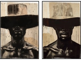 Καμβάς Home ESPRIT Καφέ Μαύρο Αποικιακό (x2)