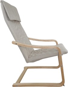 Πολυθρόνα ArteLibre NORDVIK Μπεζ/Φυσικό Ύφασμα/Ξύλο 60x71x105cm