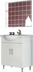 Drop Luna 80 Slim White 79x46 - Πάγκος με Νιπτήρα &amp; Καθρέπτη