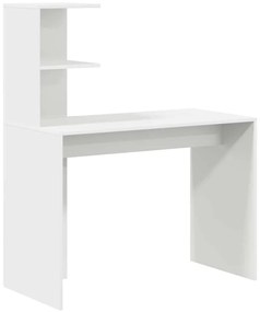 vidaXL Γραφείο με ράφι Λευκό 102 x 50 x 124 εκ. Επεξεργασμένο ξύλο