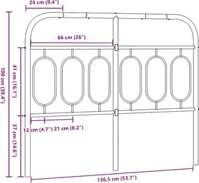 vidaXL Ανταλλακτικό κεφαλάρι Λευκό 137 εκ. Μεταλλικό