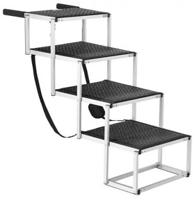 VEVOR Dog Stair for Cars 4-step Folding Dog Steps Aluminum Loads up to 250 lbs