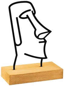 Διακοσμητική Προτομή Moai 565TNL1240 24x8x17cm Natural-Black Aberto Design Metal,Wood