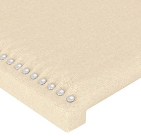 Κεφαλάρι Κρεβατιού LED Κρεμ 83x16x78/88 εκ. Υφασμάτινο - Κρεμ