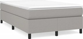 vidaXL Κρεβάτι Boxspring με Στρώμα Ανοιχτό Γκρι 120x200 εκ. Υφασμάτινο
