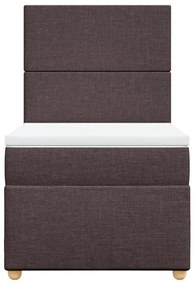 vidaXL Κρεβάτι Boxspring με Στρώμα Σκούρο Καφέ 80x200 εκ. Υφασμάτινο