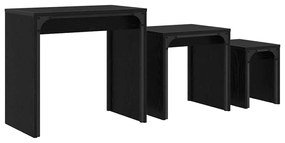 vidaXL Φωτιστικό Τραπεζάκι 3 pcs Μαύρη δρυς 60 x 35 x 56 εκ.