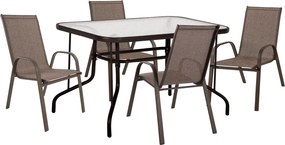 ΣΕΤ ΤΡΑΠΕΖΑΡΙΑΣ ΕΞ.ΧΩΡΟΥ 5ΤΜΧ ADAM HM10565.02 ΜΕΤΑΛΛΟ &amp; TEXTILENE--ΚΑΦΕ