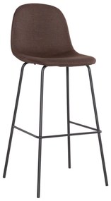 BAR STOOL VINCENT  BROWN FABRIC-METAL BLACK FRAME 47x46x104Hcm.