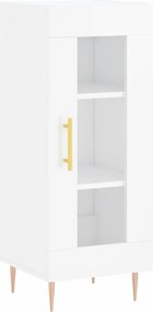 vidaXL Ντουλάπι Γυαλιστερό Λευκό 34,5x34x90 εκ. Επεξεργασμένο Ξύλο