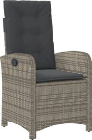 vidaXL Σετ Τραπεζαρίας Κήπου 5 τεμ. Γκρι Συνθ. Ρατάν με Μαξιλάρια