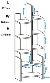 Βιβλιοθήκη POLKA-9 Σταχτί  43,20x26,60x134,50