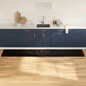 vidaXL Χαλί Κουζίνας Είδη Κουζίνας Μαύρο 300 x 60 εκ Βελούδο