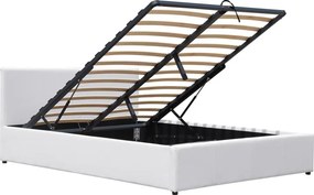 Κρεβάτι Dellia pakoworld με αποθηκευτικό χώρο pu λευκό 150x200εκ