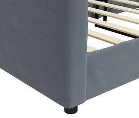 Καναπές Κρεβάτι Χωρίς Στρώμα Σκούρο Γκρι 90x190 εκ. Βελούδινο 354150