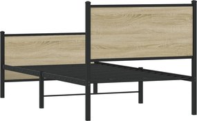 vidaXL Σκελετός Κρεβ. Χωρίς Στρώμα Sonoma Δρυς 80x200 εκ. Μεταλλικό