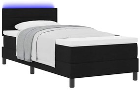 vidaXL Κρεβάτι με ελατήρια με στρώμα Μαύρο 90 x 200 cm ύφασμα