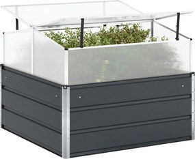 vidaXL Γλάστρα Ανθρακί 100 x 100 x 77 cm Επικαλυμμένος Χάλυβας