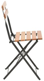 Σετ Κήπου Τραπεζαρία Pometia 3 τεμ Ξύλο - Μέταλλο 55x54x72εκ. 55x54x72 εκ.