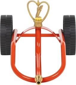 vidaXL Ψεκαστήρας Ποτίσμ. Τροχήλατος με Περιστ. Κεφαλή Κόκκινος Ατσάλι