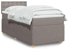 vidaXL Κρεβάτι Boxspring με Στρώμα Taupe 80x200 εκ. Υφασμάτινο