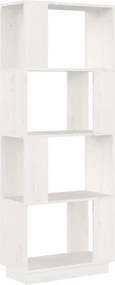 vidaXL Βιβλιοθήκη/Διαχωριστικό Χώρου Λευκό 51x25x132 εκ. Μασίφ Πεύκο