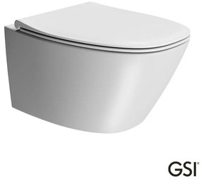 GSI Modo Λεκάνη Κρεμαστή με κάλυμμα βακελίτη Slim Soft Close αποσπώμενο White