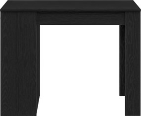 vidaXL Γραφείο με Συρτάρι και Ράφι Μαύρη Δρυ 102x62x77,5 cm