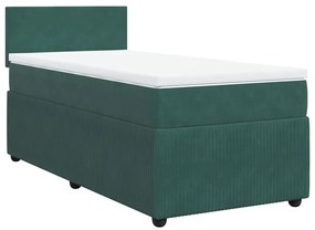 ΚΡΕΒΑΤΙ BOXSPRING ΜΕ ΣΤΡΩΜΑ ΣΚΟΥΡΟ ΠΡΑΣΙΝΟ 100X200ΕΚ. ΒΕΛΟΥΔΙΝΟ 3289959