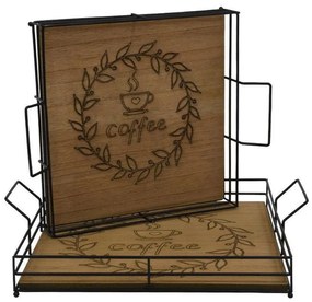 Δίσκος Σερβιρίσματος (Σετ 2Τμχ) 373-223-854 39x32x8cm/35x28x7,5cm Brown-Black Mdf, Metal