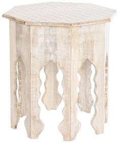 Βοηθητικό Τραπέζι DKD Home Decor 49 x 49 x 53,5 cm Καφέ Λευκό Ξύλο από Μάνγκο