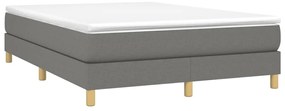 vidaXL Κρεβάτι Boxspring με Στρώμα Σκούρο Γκρι 140x200 εκ Υφασμάτινο