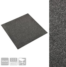 vidaXL Μοκέτα Πλακάκι 20 τεμ. Ανθρακί 5 μ² 50x50 εκ.