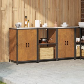 vidaXL Σετ Αποθήκευσης Κουζίνας 3 pcs Σκ rusty 180 x 50 x 92 εκ.