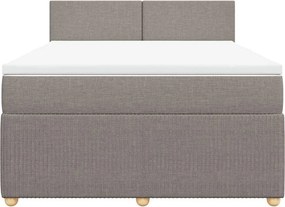 vidaXL Κρεβάτι Boxspring με Στρώμα Taupe 160x200 εκ. Υφασμάτινο