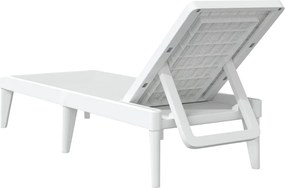 vidaXL Ξαπλώστρα Λευκή 186 x 60 x 29 από Πολυπροπυλένιο