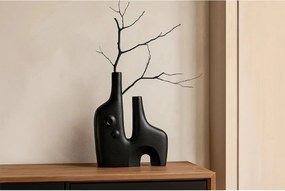 Βάζο Home ESPRIT Μαύρο Αλουμίνιο Αφηρημένο Σύγχρονη 30 x 5 x 40 cm