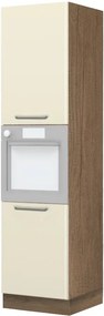 Επιδαπέδιο ντουλάπι φούρνου ψηλό Modena K23-60-2KR-Φυσικό σκούρο - Μπεζ - 60.00Χ60.00Χ235.00cm