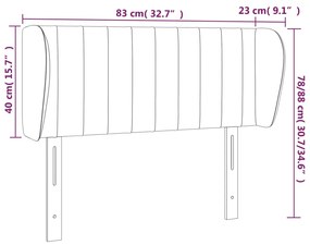 Κεφαλάρι με Πτερύγια Ροζ 83x23x78/88 εκ. Βελούδινο 3117417