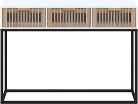 vidaXL Τραπέζι Κονσόλα Λευκό 105x30x75 εκ. Επεξεργασμένο Ξύλο / Σίδερο