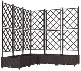 vidaXL Γλάστρα Κήπου με Πλέγμα 5 τμχ Καφέ 120x120x125,5 εκ