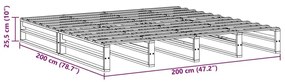 Σκελετός Κρεβ. Χωρίς Στρώμα Καφέ Κεριού 200x200 εκ Μασίφ Πεύκο - Καφέ