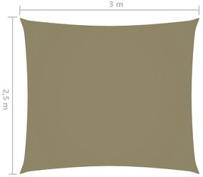 Πανί Σκίασης Ορθογώνιο Μπεζ 2,5 x 3 μ. από Ύφασμα Oxford - Μπεζ