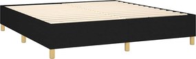 vidaXL Κρεβάτι Boxspring με Στρώμα Μαύρο 180x200 εκ. Υφασμάτινο